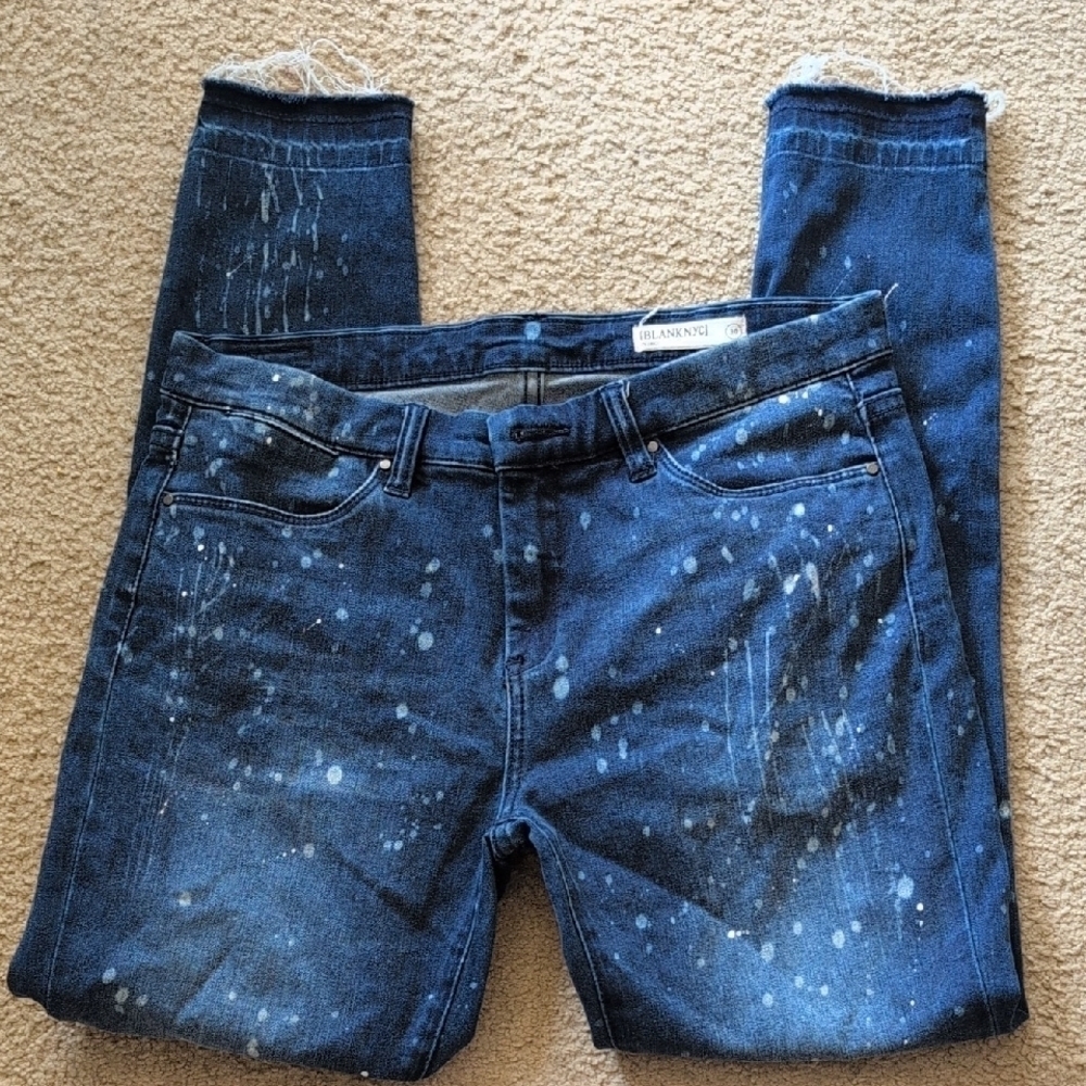 Blank NYC Intro Paint Splattered Skinny Jeans Size 30